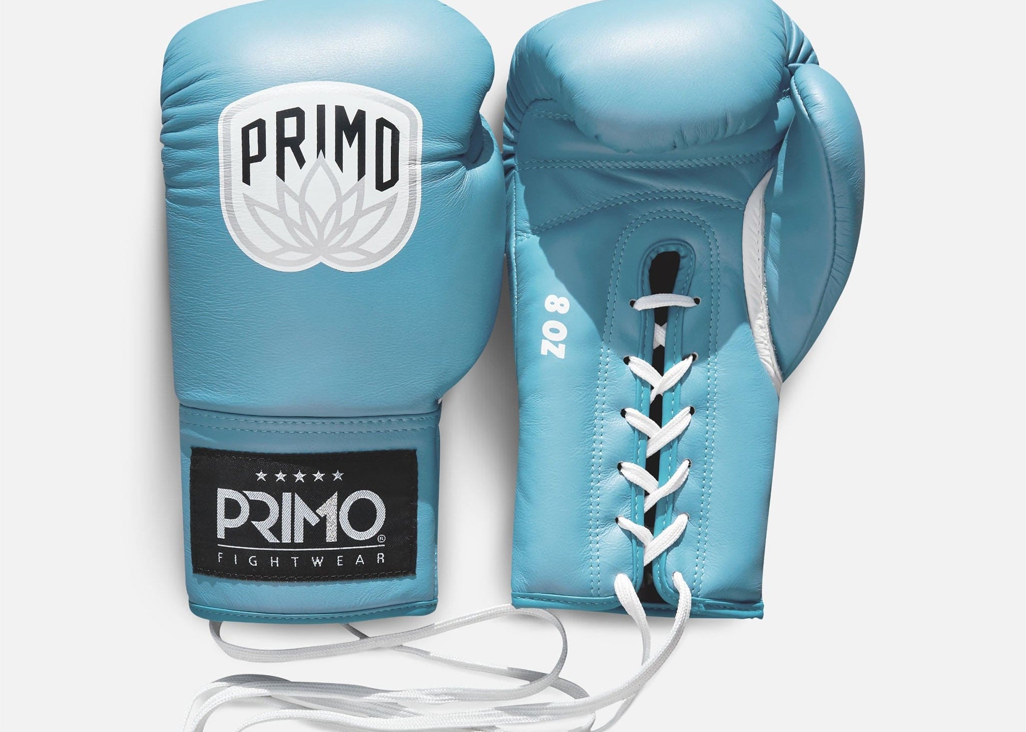 Primo Fight Wear Official Primo Pro Lace Up Boxing Gloves - Arctic Blue