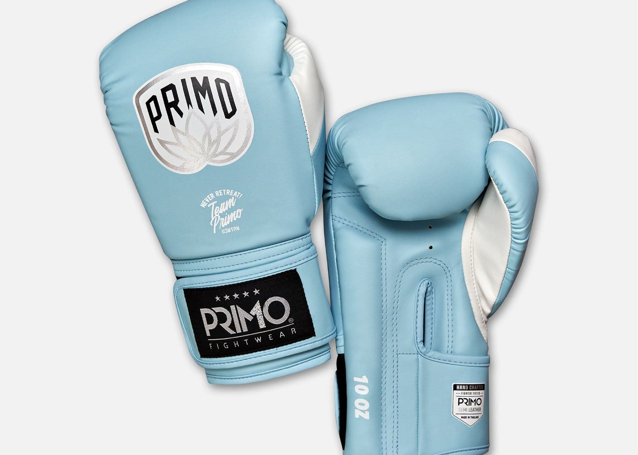 Primo Fight Wear Official Emblem 2.0 Semi Leather Boxing Glove - Arctic Blue