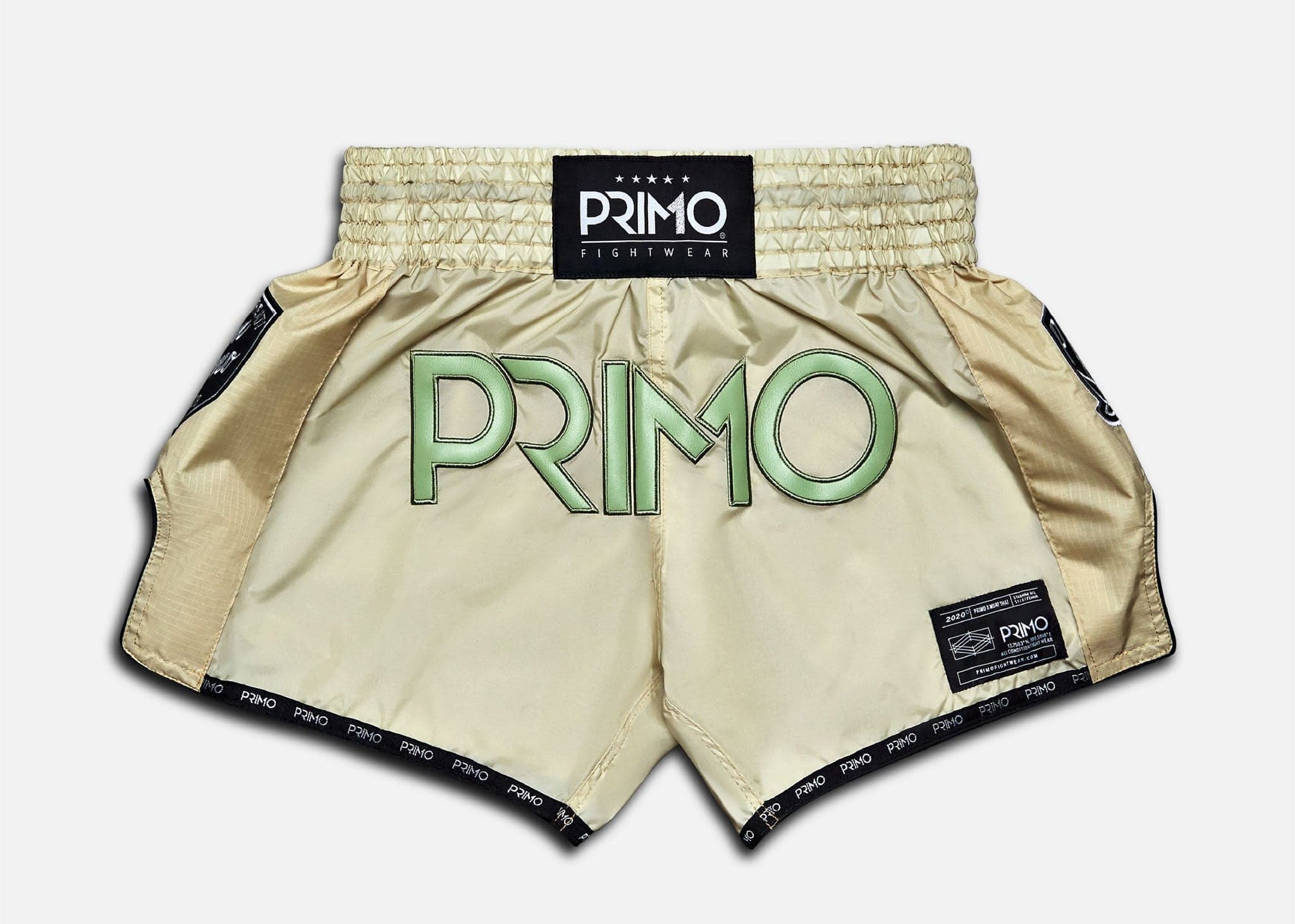 Primo Fight Wear Official Muay Thai Shorts - Super Nylon - Mantis Tan