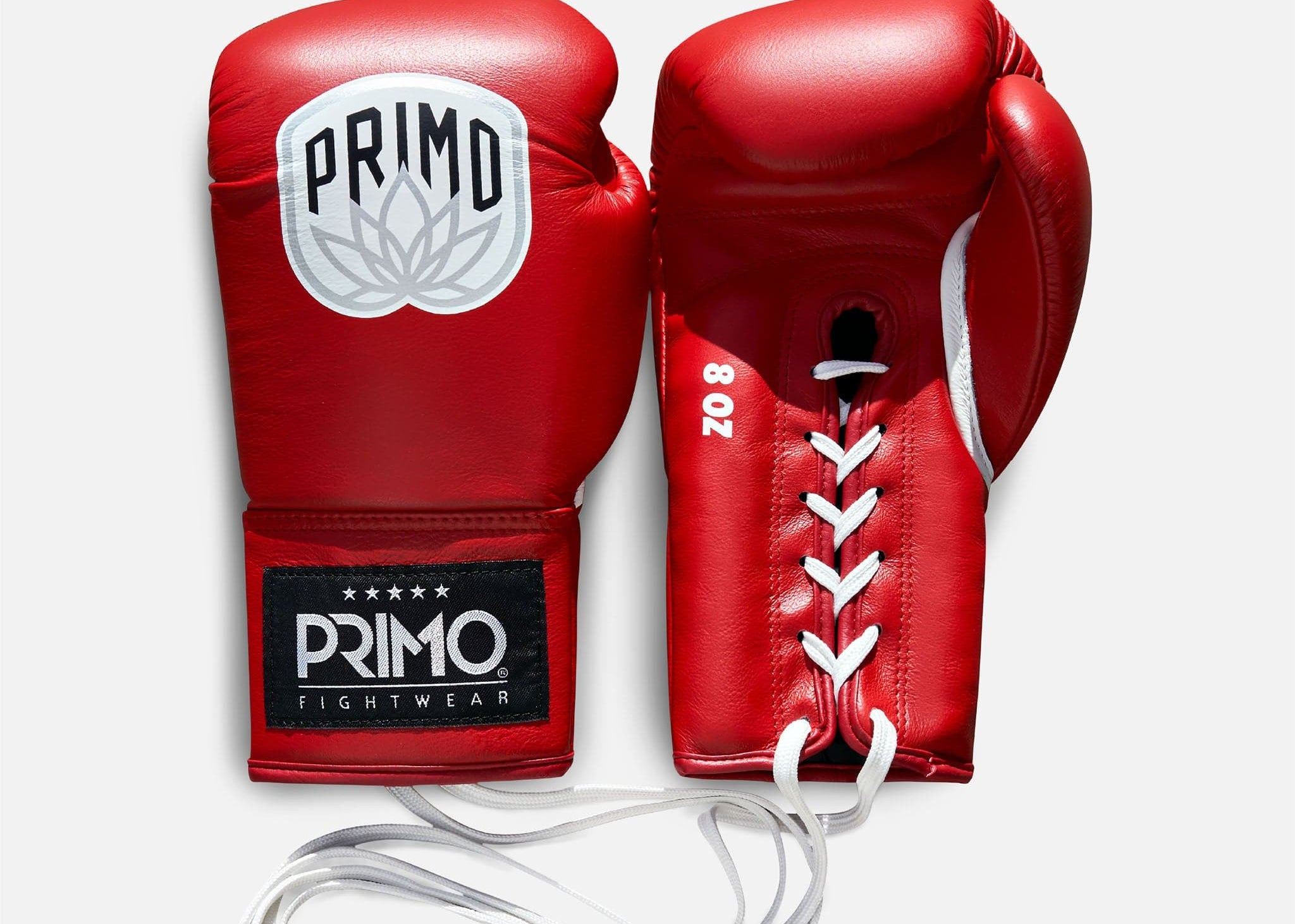 Primo Fight Wear Official Primo Pro Lace Up Boxing Gloves - Red