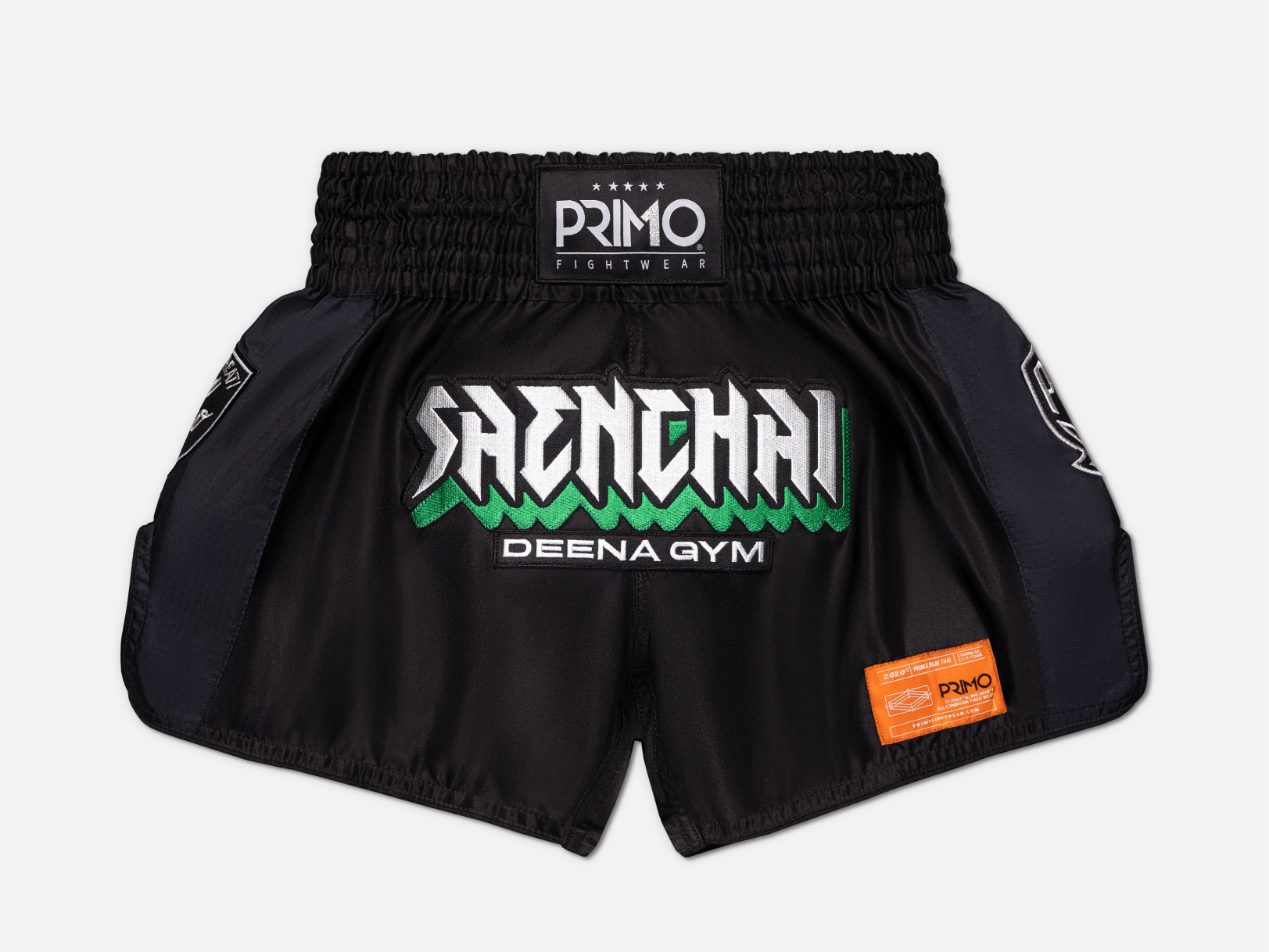 Primo Fight Wear Official Muay Thai Shorts - Saenchai G.O.A.T. Muay Thai Shorts - Black