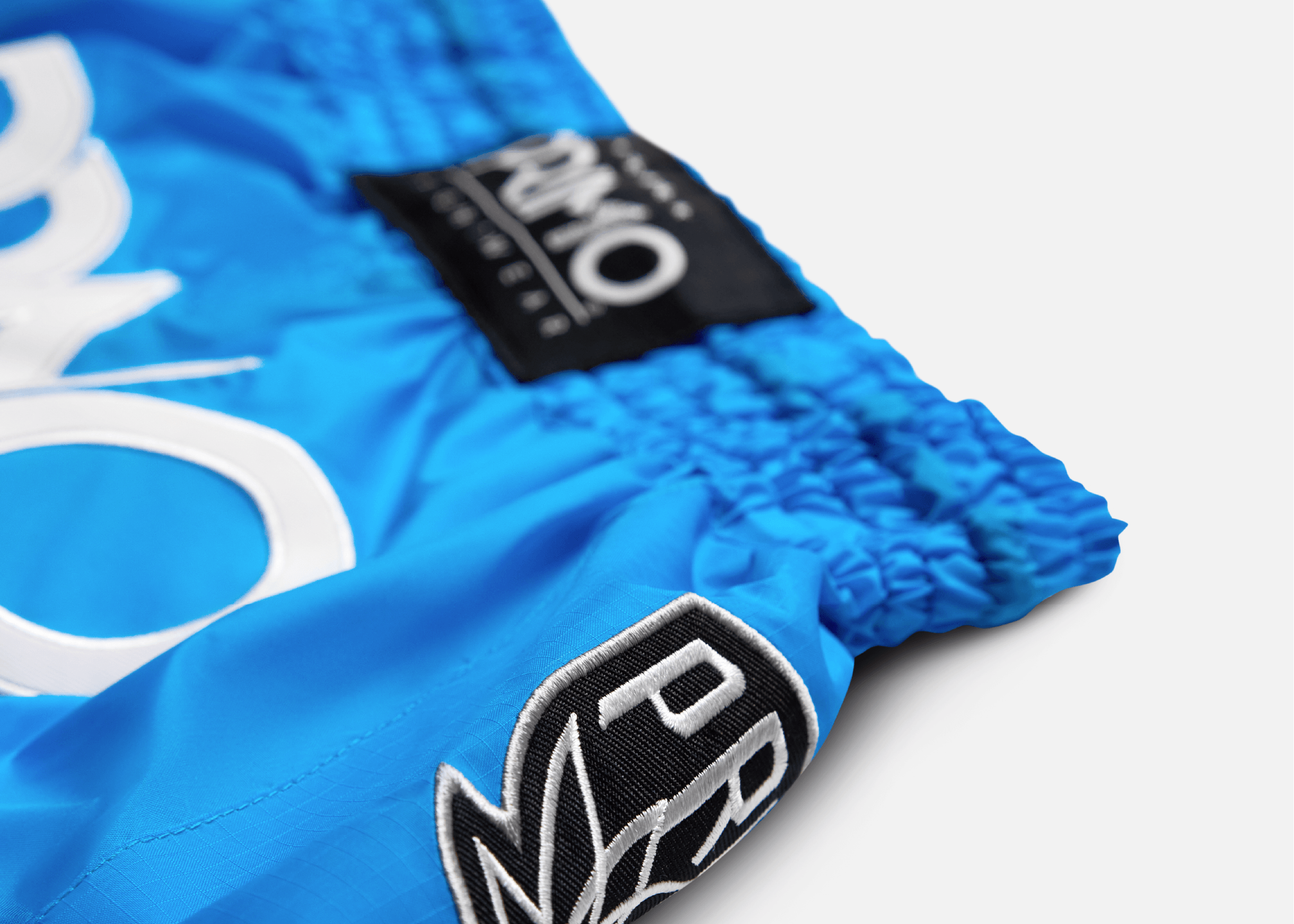 Primo Fight Wear Official Muay Thai Shorts - Super Nylon -  Blue Jay