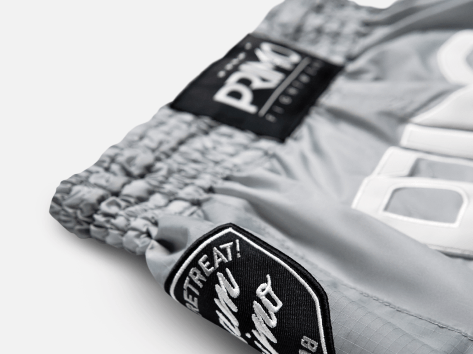 Primo Fight Wear Official Muay Thai Shorts - Super Nylon - Hammerhead Grey