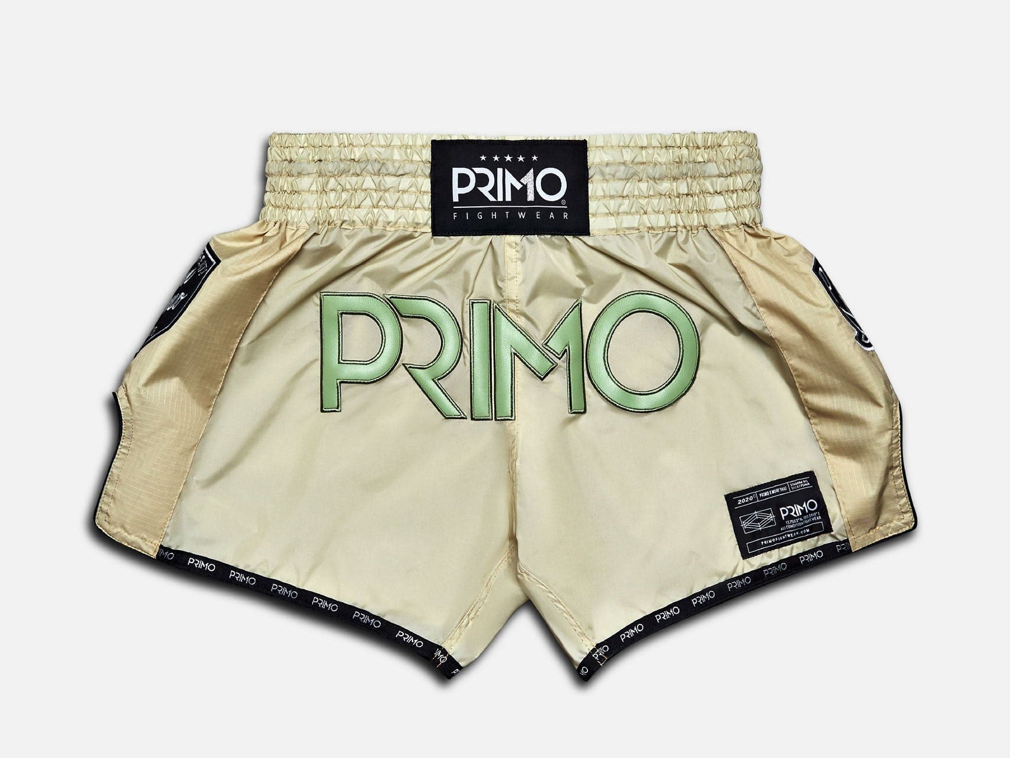 Primo Fight Wear Official Muay Thai Shorts - Super Nylon - Mantis Tan