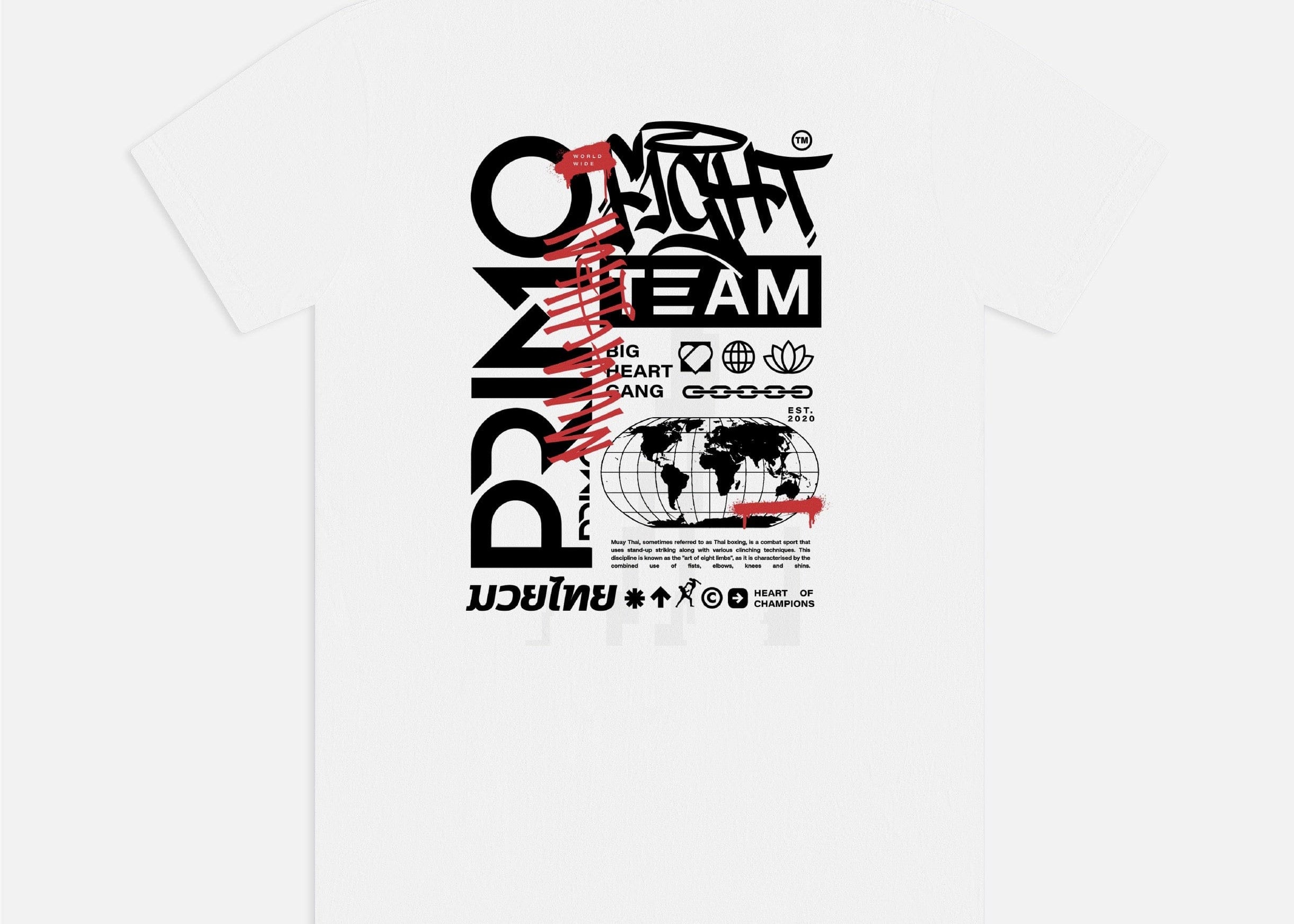 Primo Fight Wear Official Primo Fight Team Cotton T-Shirt - White