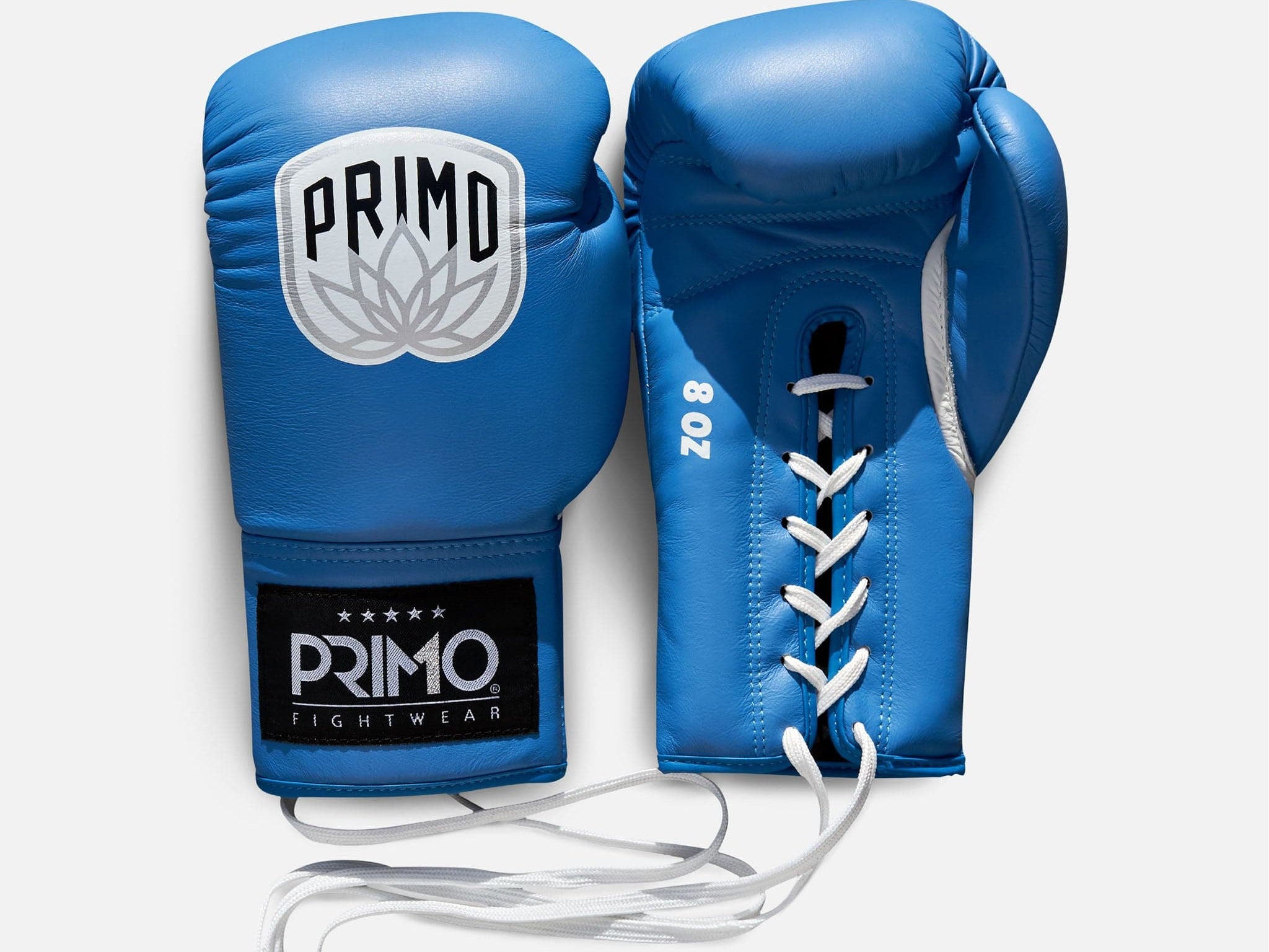 Primo Fight Wear Official Primo Pro Lace Up Boxing Gloves - Blue