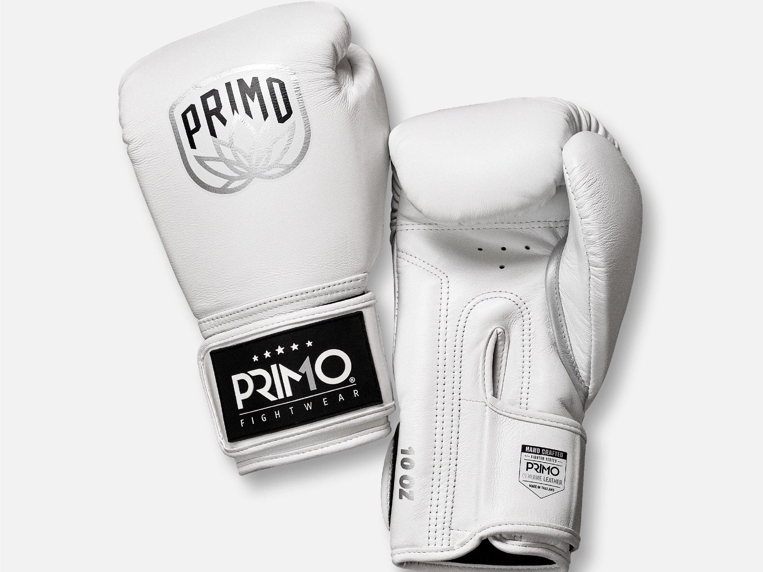 Primo Fight Wear Official Emblem 2.0 Boxing Gloves - White Seraph