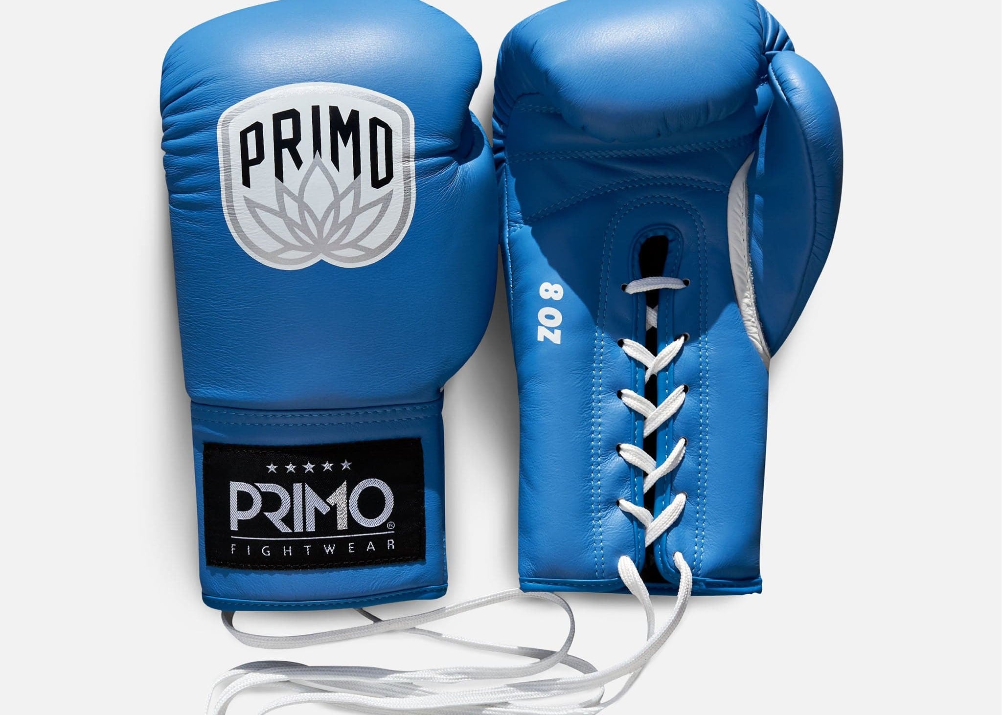 Primo Fight Wear Official Primo Pro Lace Up Boxing Gloves - Blue