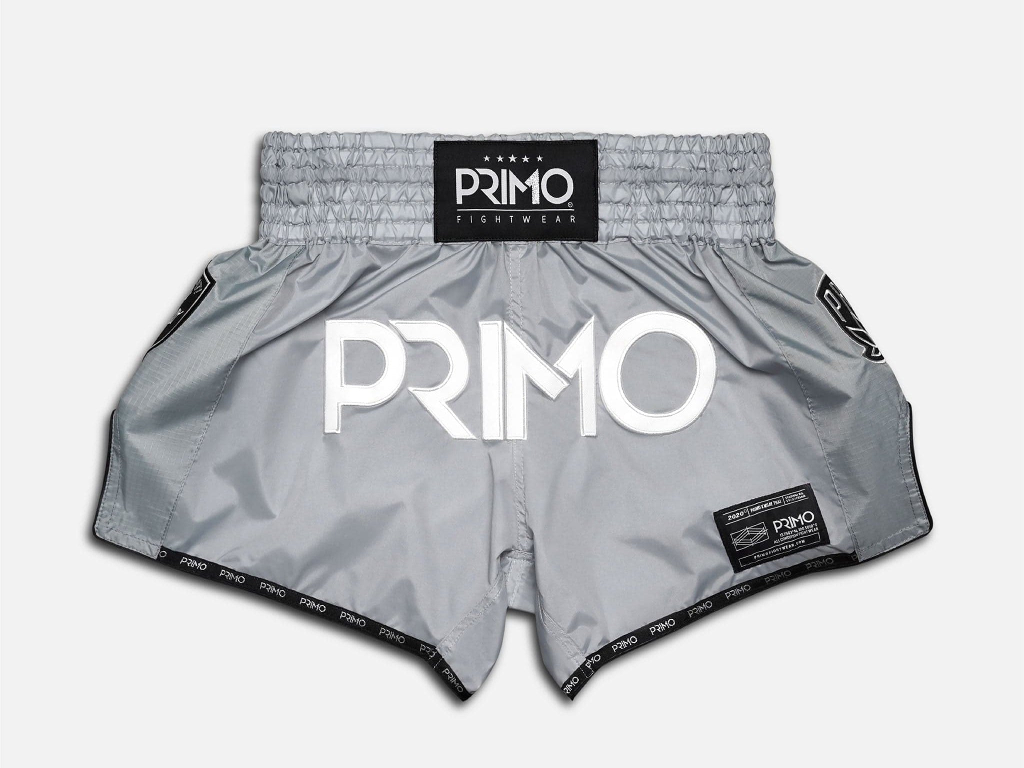 Primo Fight Wear Official Muay Thai Shorts - Super Nylon - Hammerhead Grey