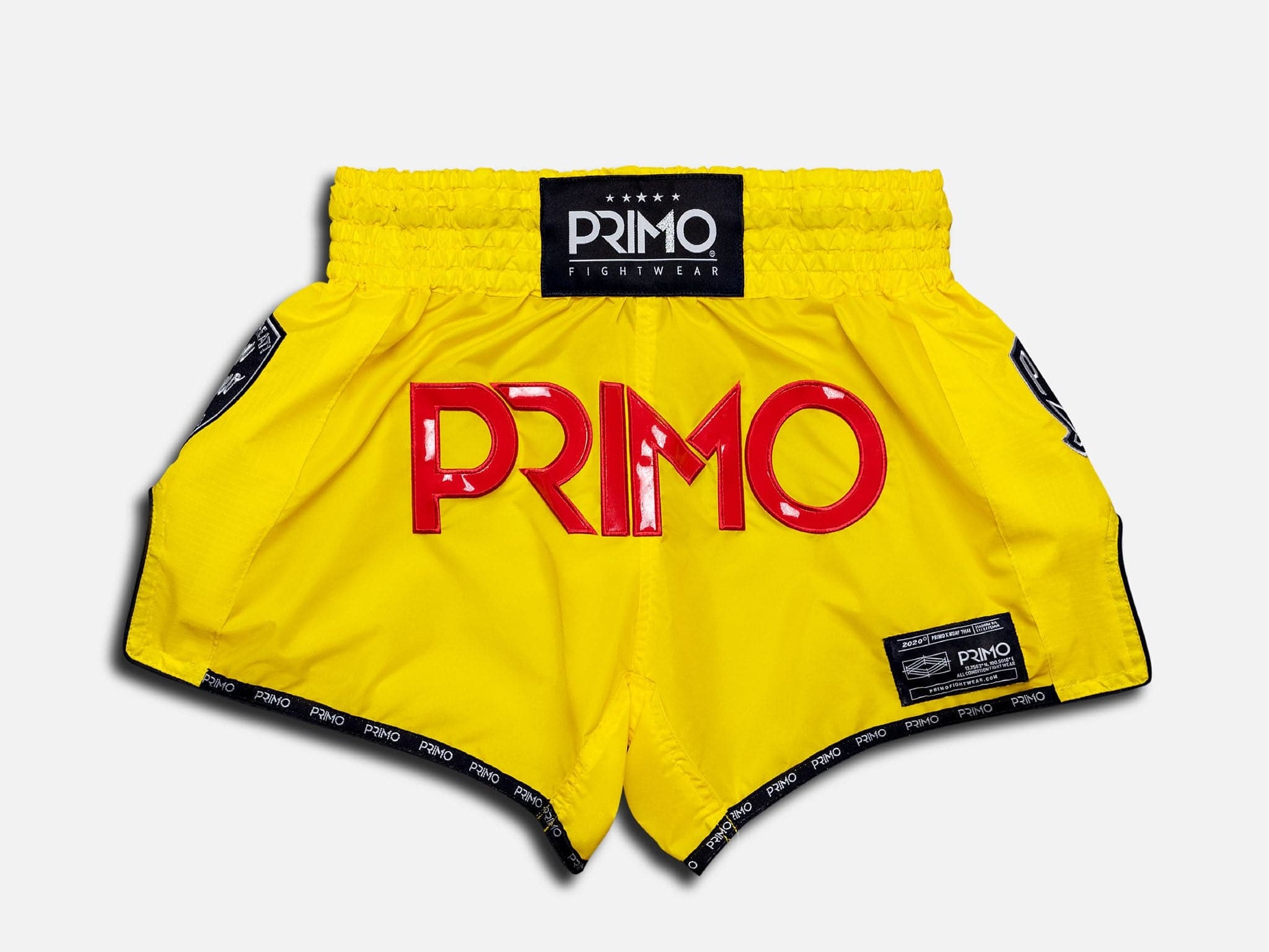 Primo Fight Wear Official Muay Thai Shorts - Super Nylon - Yellow Stadium Classic