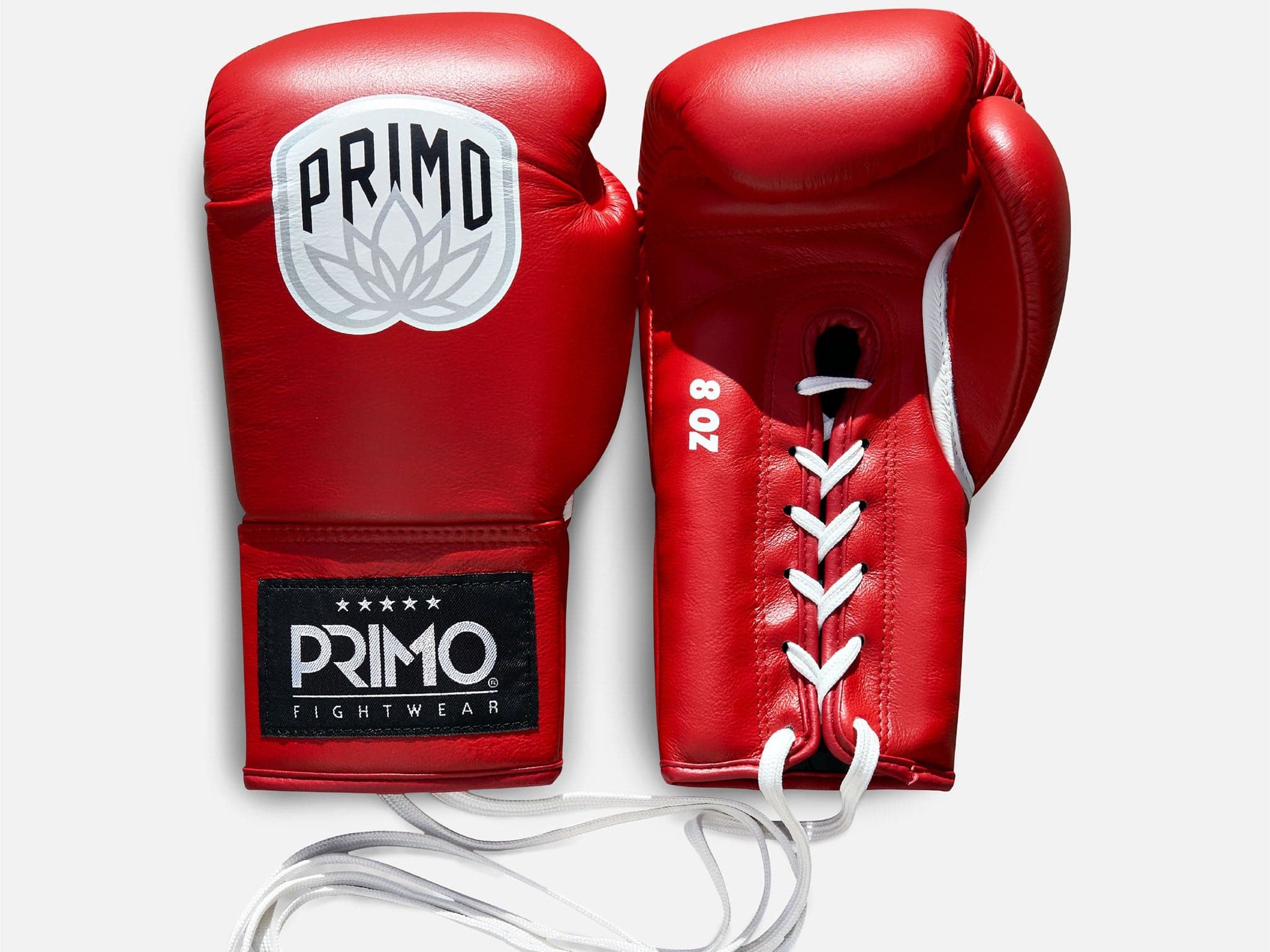 Primo Fight Wear Official Primo Pro Lace Up Boxing Gloves - Red