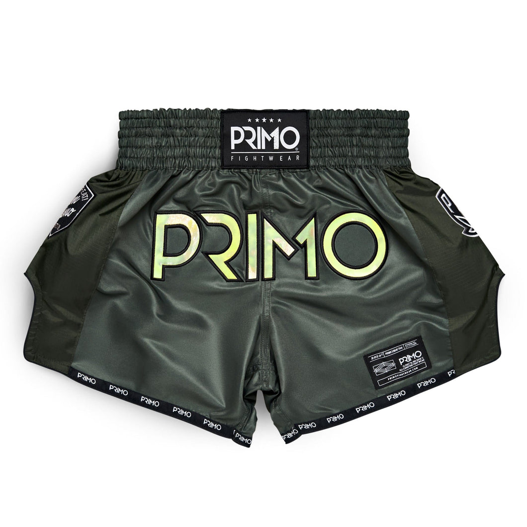 Muay Thai Shorts - Hologram Series - Valor Green