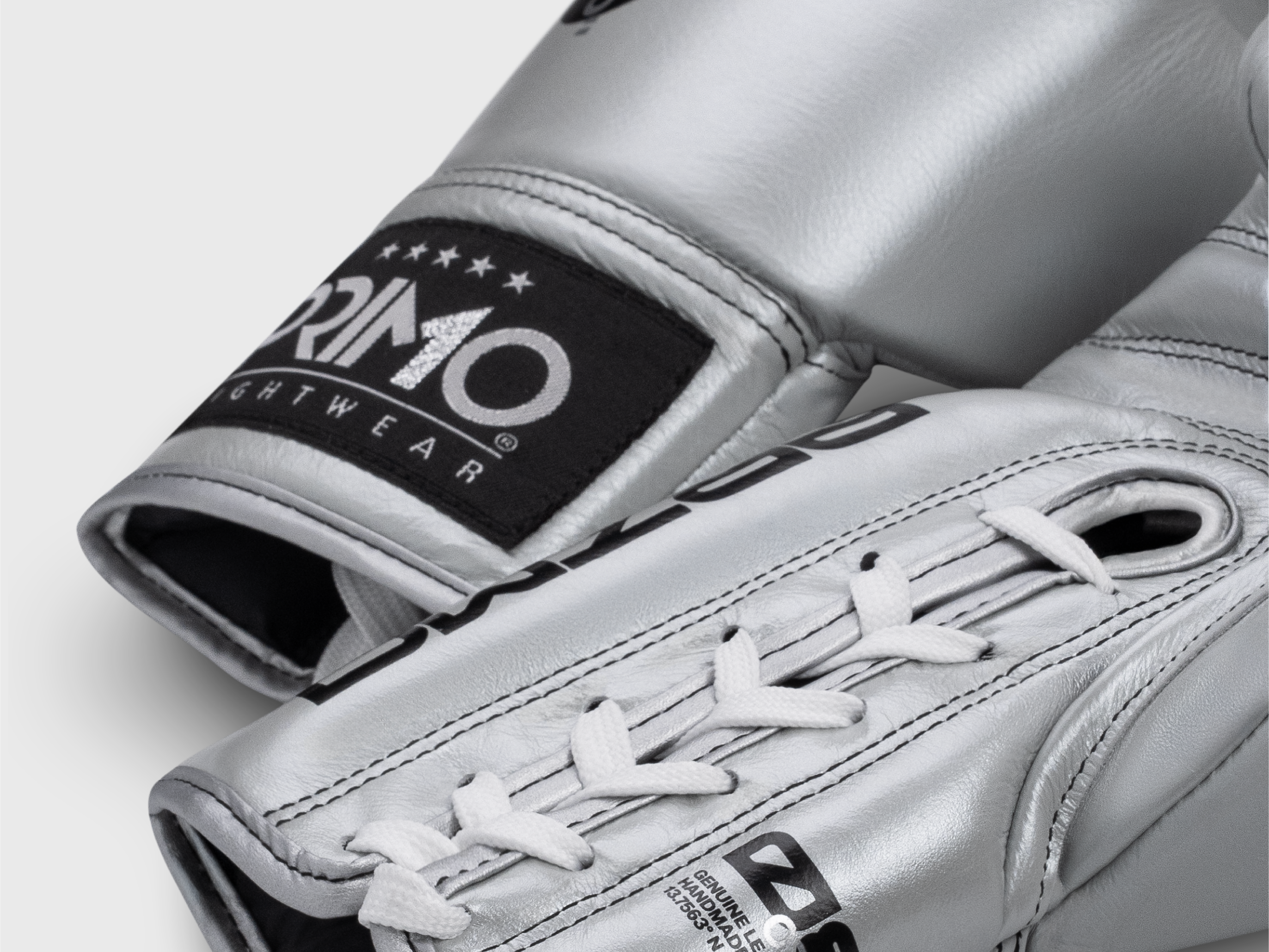 Primo Fight Wear Official Mamba Series Lace Up Boxing Gloves - Silver