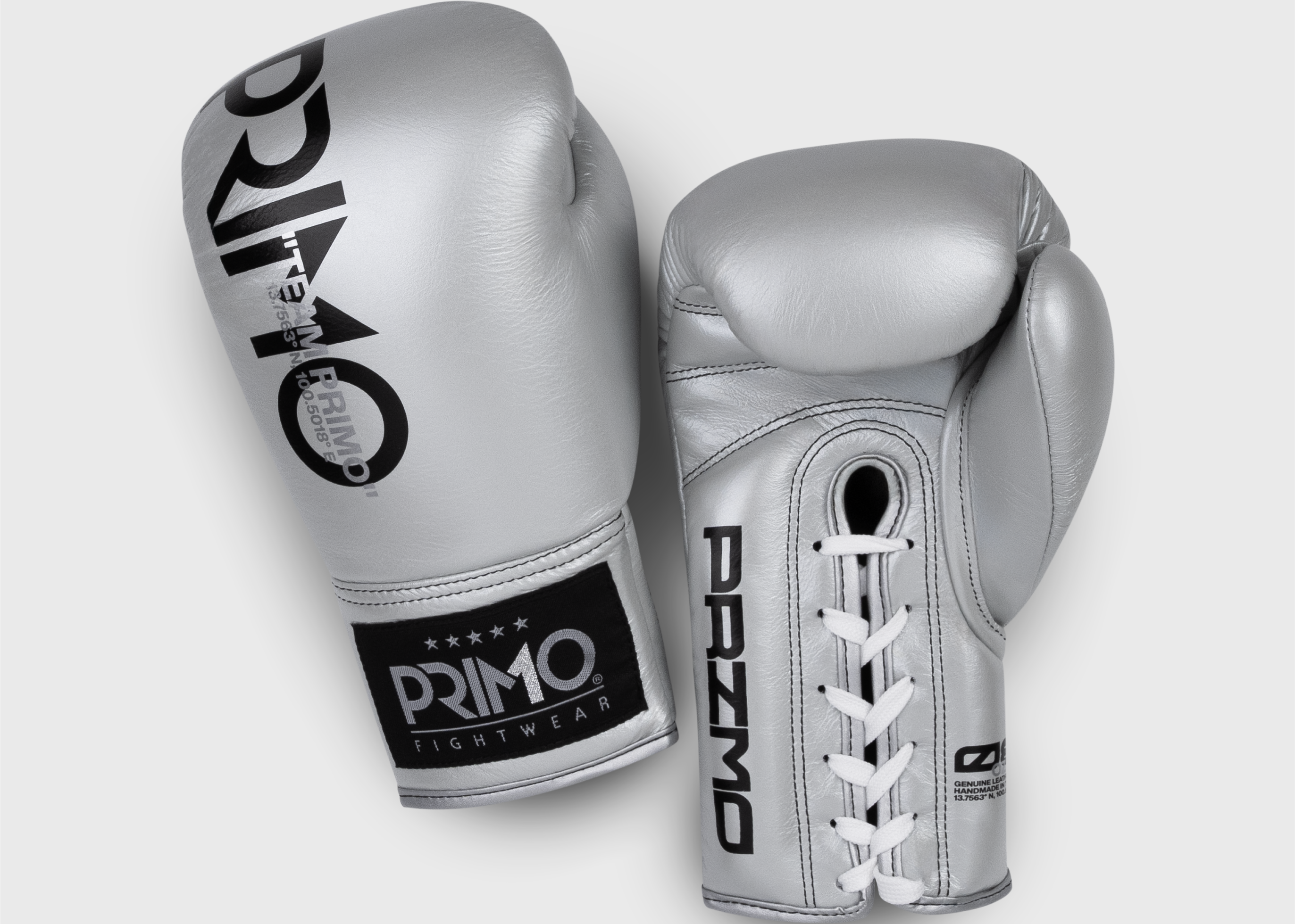 Primo Fight Wear Official Mamba Series Lace Up Boxing Gloves - Silver