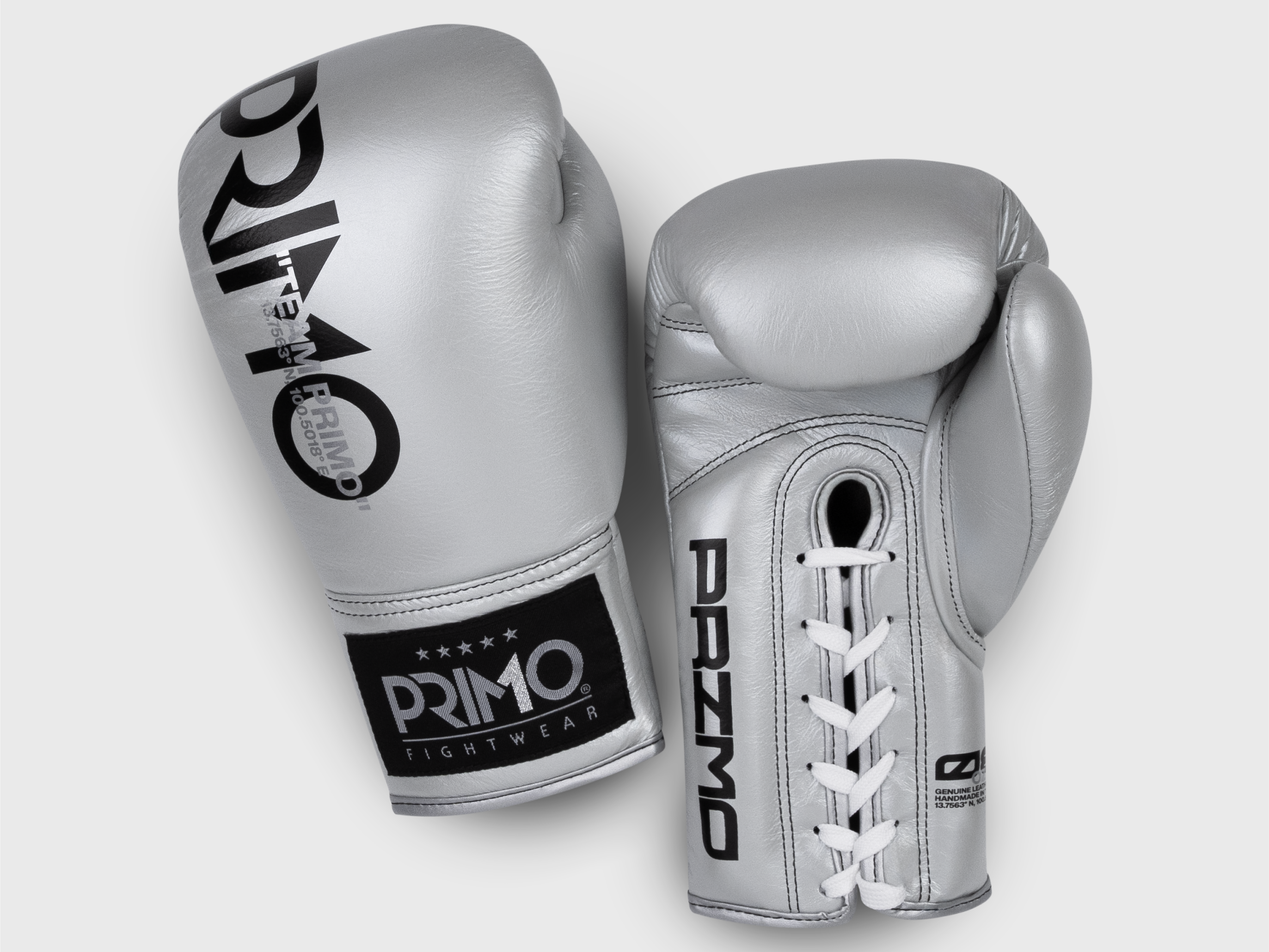 Primo Fight Wear Official Mamba Series Lace Up Boxing Gloves - Silver