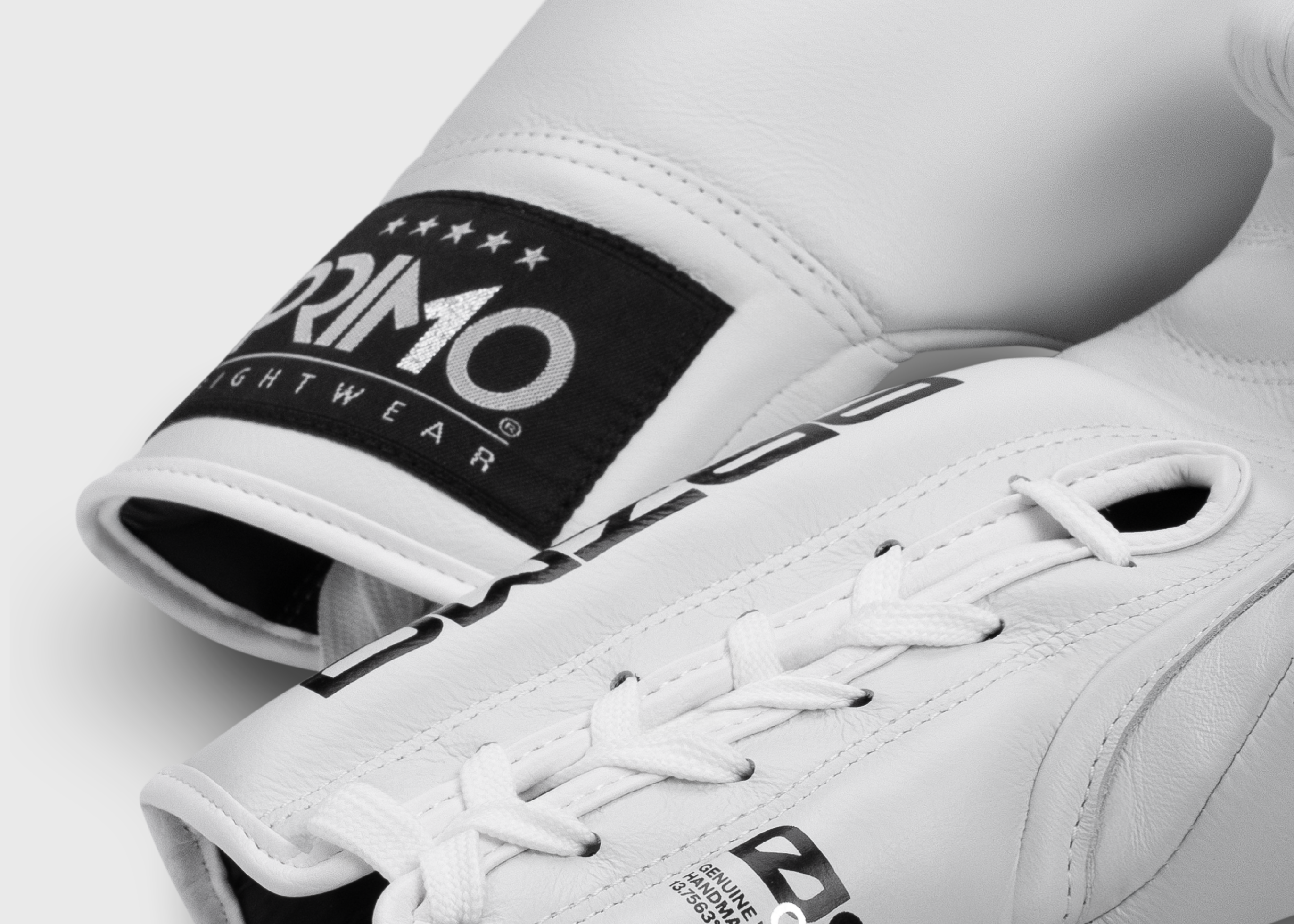 Primo Fight Wear Official Mamba Series Lace Up Boxing Gloves - White