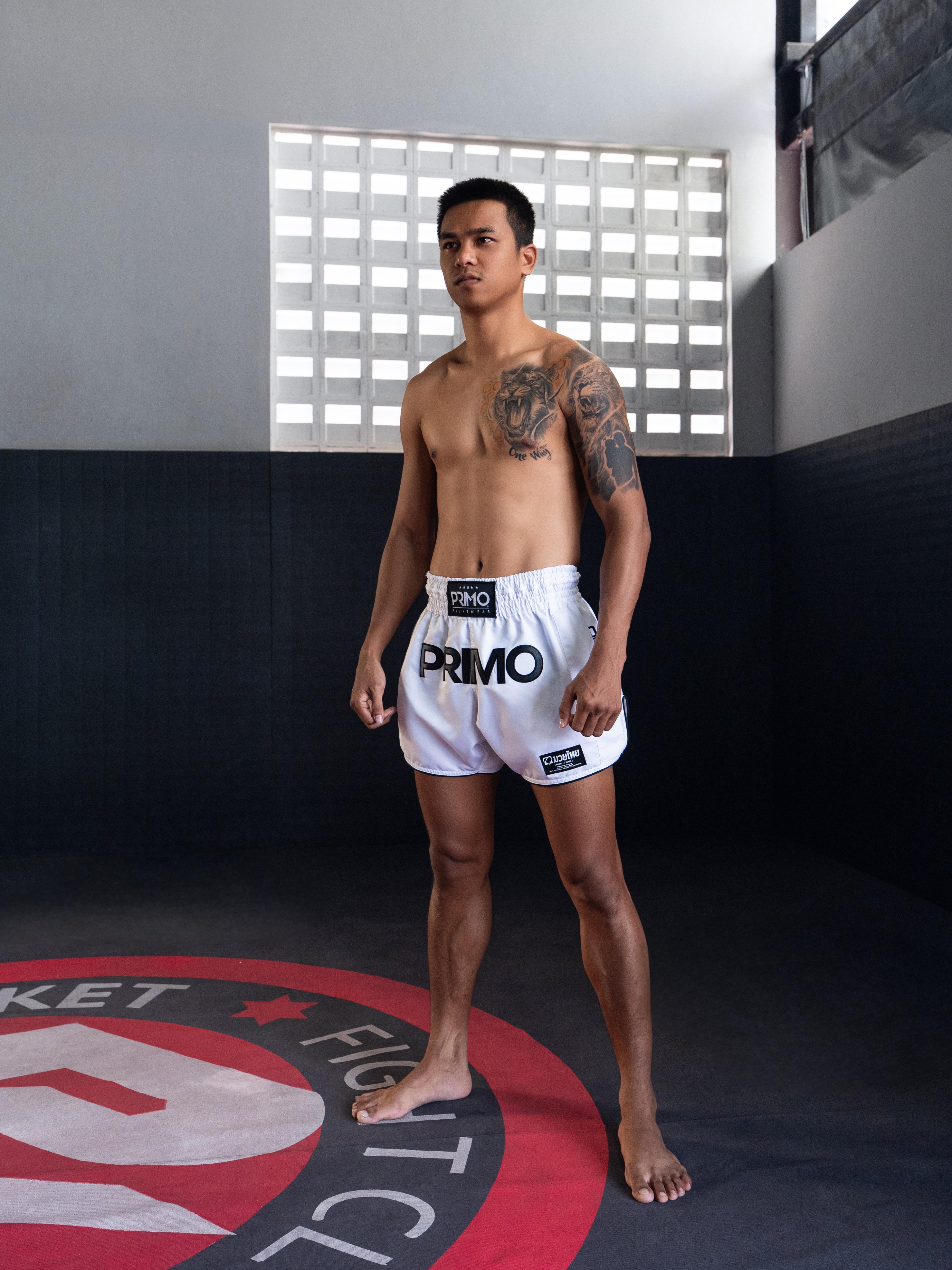 Mamba Series Muay Thai Shorts - White – Primo Fightwear Official