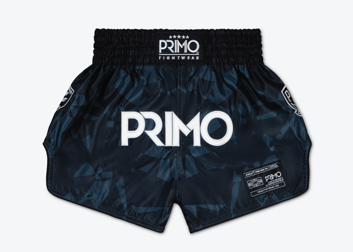 Gorilla Wear Piru Muay Thai Shorts - Wit/Zwart - S Gorilla Wear Piru Muay Thai Shorts - Wit/Zwart - S