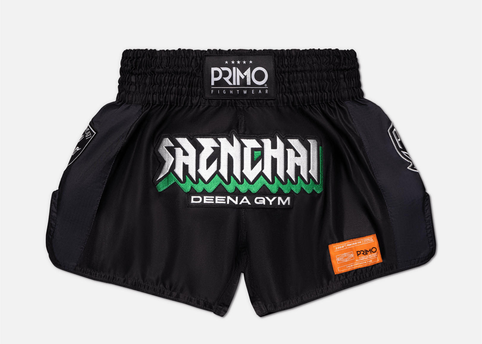 Primo Fight Wear Official Muay Thai Shorts - Saenchai G.O.A.T. Muay Thai Shorts - Black