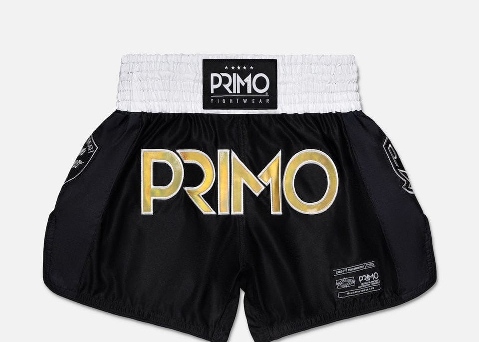 Primo Fight Wear Official Muay Thai Shorts - Special Edition -  Melrose OG - Black Gold