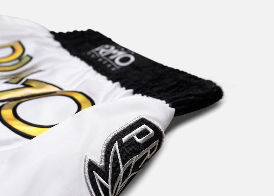 Primo Fight Wear Official Muay Thai Shorts - Special Edition -  Melrose OG - White Gold