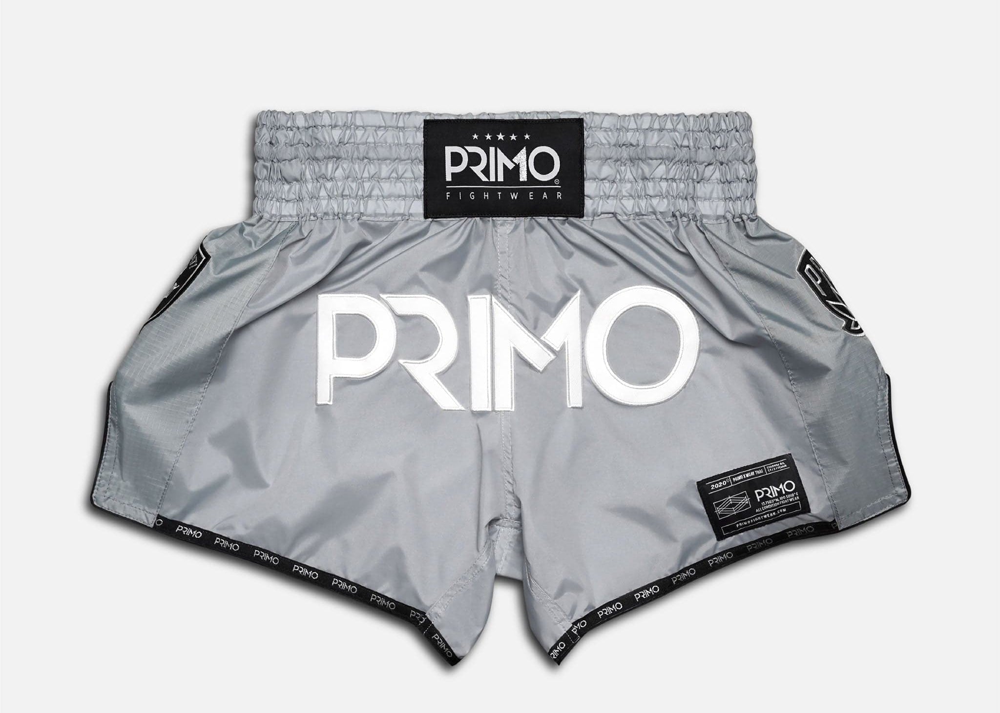 Primo Fight Wear Official Muay Thai Shorts - Super Nylon - Hammerhead Grey