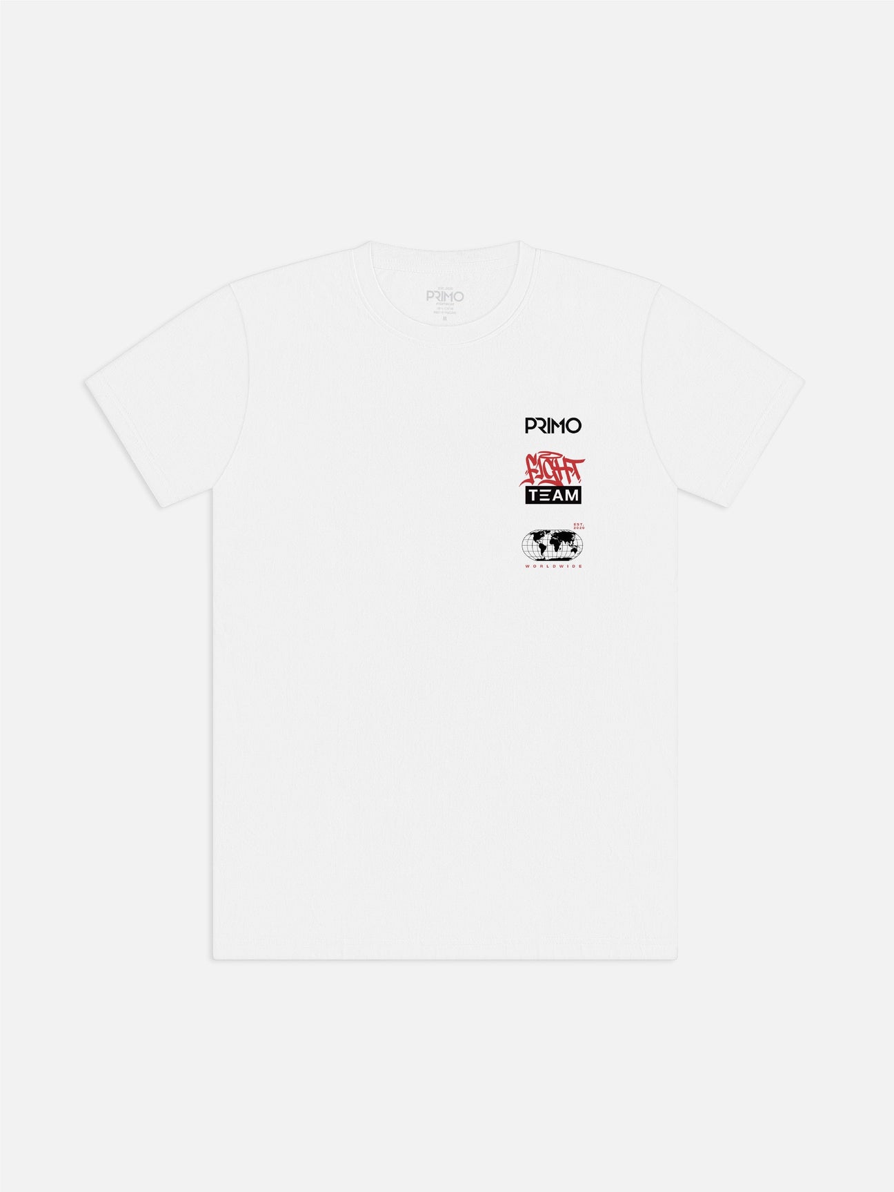 Primo Fight Wear Fight Team Cotton T Shirt White Primo Fightwear primo-fight-wear-fight-team-cotton-t-shirt-white-primo-fightwear