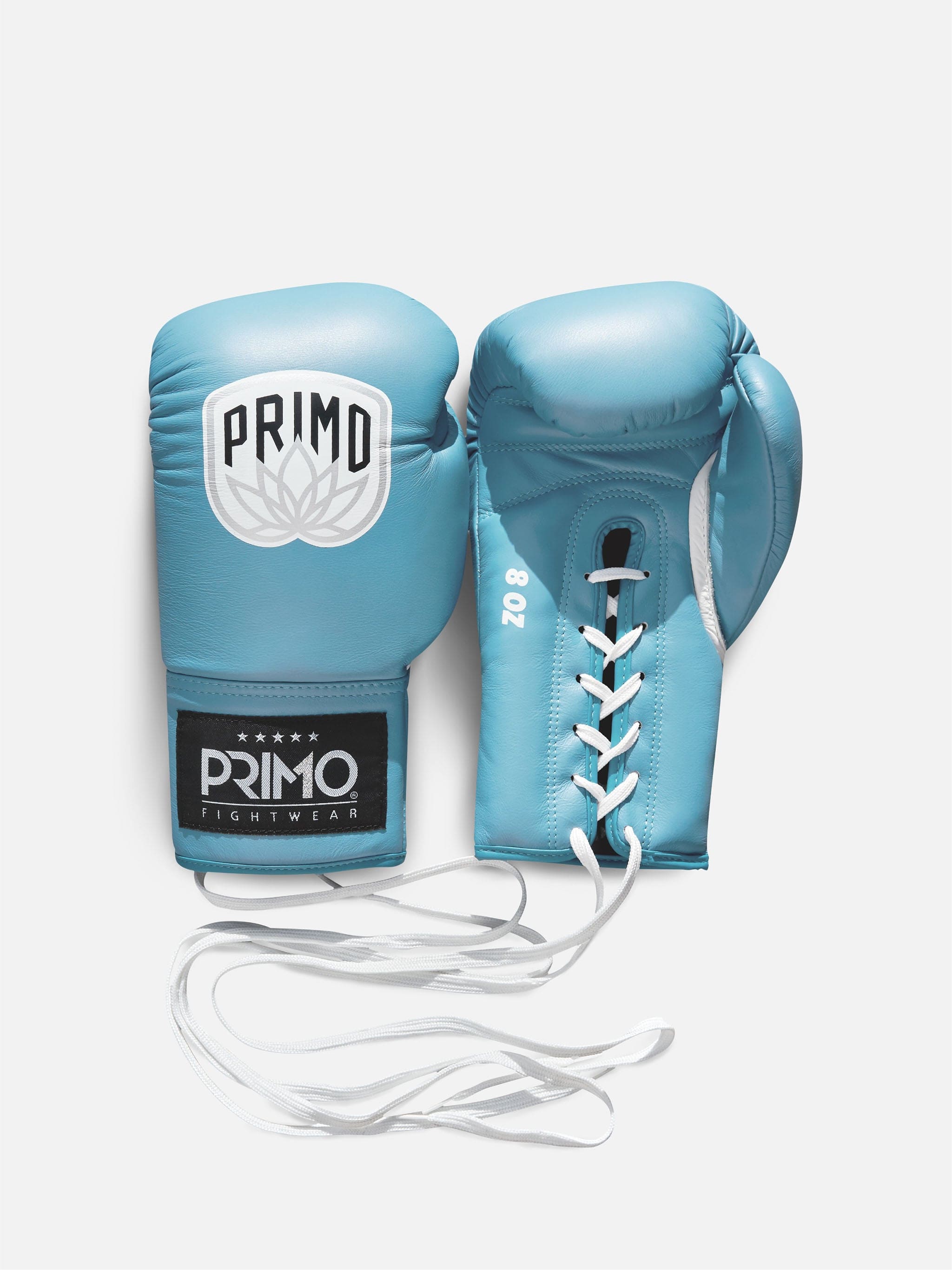 Primo Fight Wear Pro Lace Up Boxing Gloves Arctic Blue Primo Fightwear Official