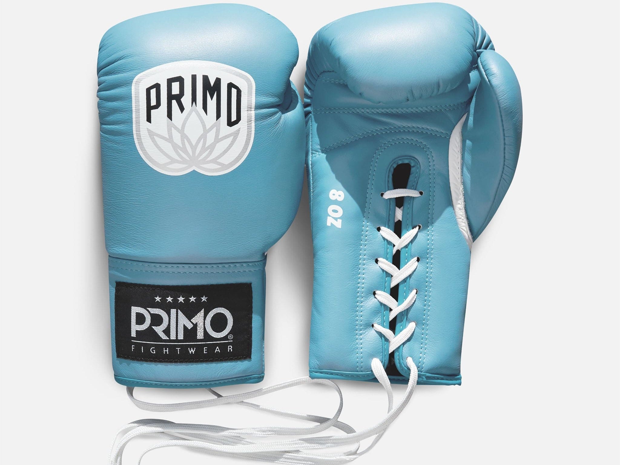 Primo Fight Wear Official Primo Pro Lace Up Boxing Gloves - Arctic Blue
