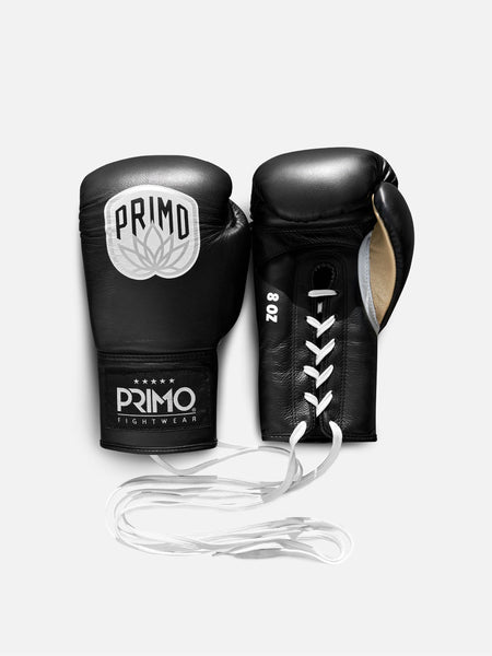 Primo Fight Wear Pro Lace Up Boxing Gloves - Onyx Black – Primo