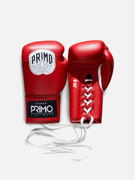 Primo Fight Wear Pro Lace Up Boxing Gloves - Red – Primo Fightwear