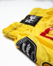 Load image into Gallery viewer, Super-Nylon Muay Thai Shorts - Yellow Stadium Classic
